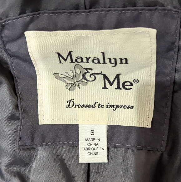 Maralyn & Me Women's Gray Puffer Coat with Faux Fur Trim Size Small - Picture 9 of 17